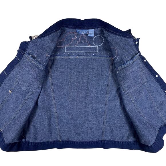 Texas A&M Aggies Denim Vest L | Handmade One of a Kind Boho Western Collegewear - Picture 5 of 15